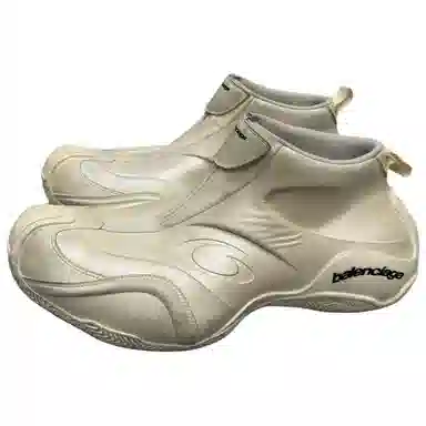 Balenciaga Basketball Mid Zip Sneakers Off-White