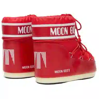 Moon Boot Short Snow Boots Red White