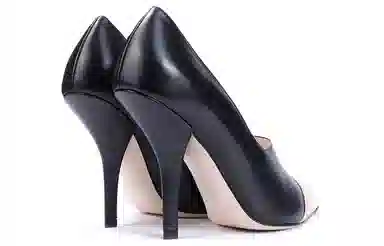 Fendi Leather High Heels Black Beige