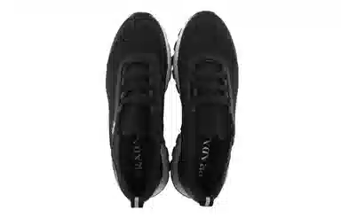 Prada Logo Lace-Up Sneakers Black