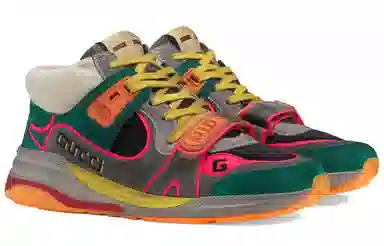 GUCCI Ultrapace Suede Mid Sneakers Green