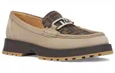 Fendi O'Lock Loafers Beige