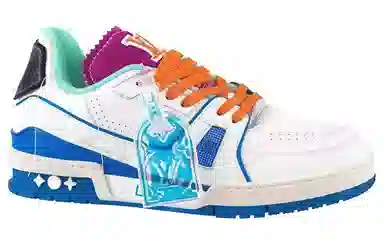 Louis Vuitton Trainer Low White Blue