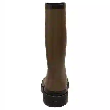 CHANEL Waterproof Round Toe Rain Boots Military Green