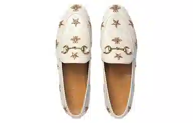 Gucci Jordaan Leather Loafers White
