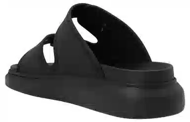 Alexander McQueen Hybrid Rubber Slide Sandals Black