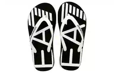 Emporio Armani Flip Flops Black White