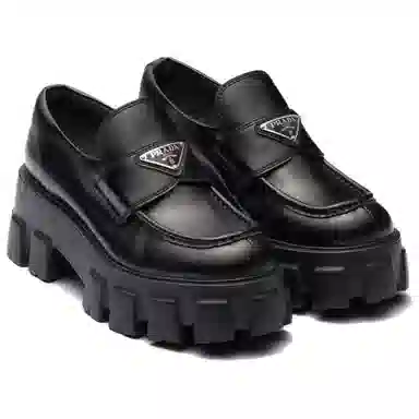 Prada Monolith Black Loafers