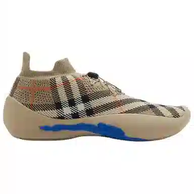 Burberry Round Toe Low Top Sneakers Brown