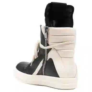 Rick Owens High Top Sneakers Black White