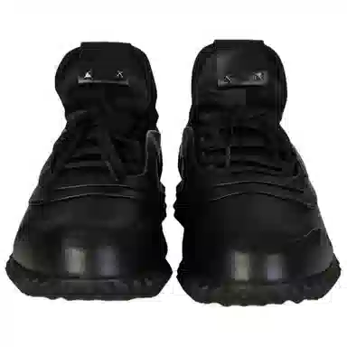 Valentino Round Toe Lace-Up Low Sneakers Black