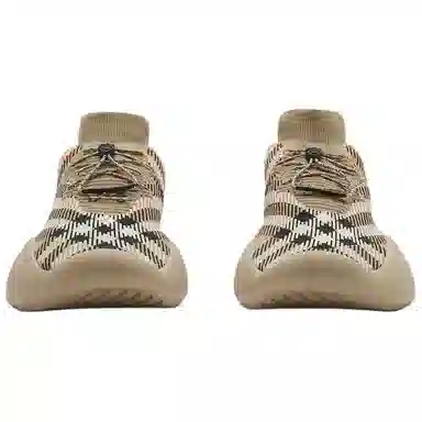 Burberry Round Toe Low Top Sneakers Brown