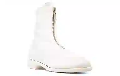 GUIDI Zipper Ankle Boots White