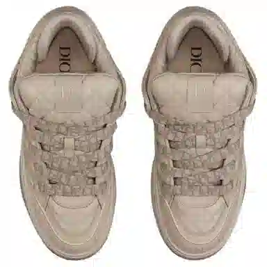 DIOR B9S Leather Low Top Sneakers Beige