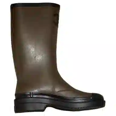 CHANEL Waterproof Round Toe Rain Boots Military Green