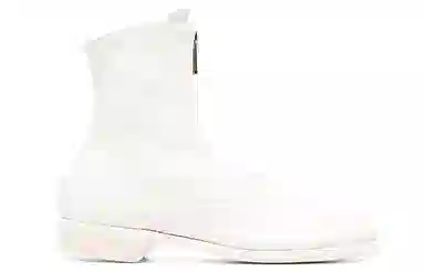 GUIDI Zipper Ankle Boots White