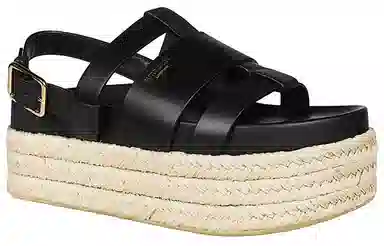 Burberry Leather Buckle Sandals Black