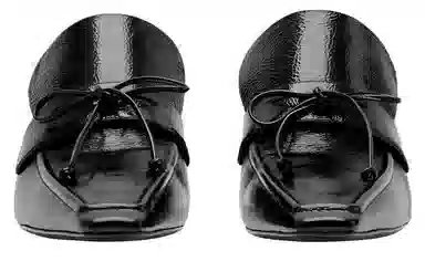 Burberry Patent Leather Square Toe Mules 5cm Black