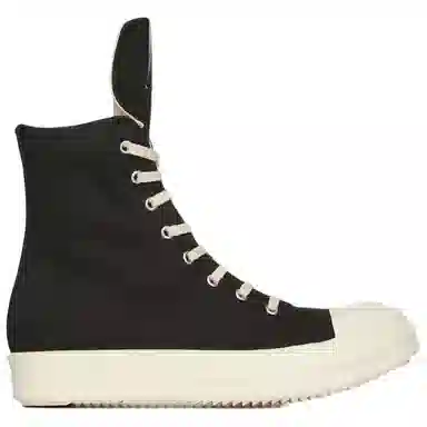 Rick Owens DRKSHDW Round Toe Zip High Top Sneakers Black