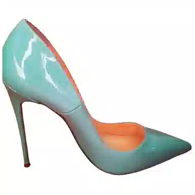 CL Platinum Kate Patent Pointed Toe 12cm Heels Green