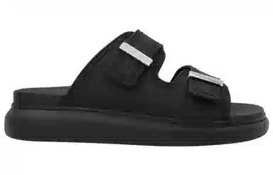 Alexander McQueen Hybrid Rubber Slide Sandals Black