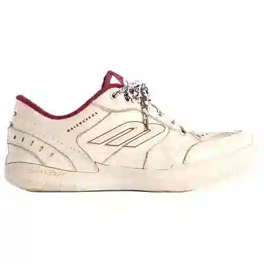 Balenciaga Hamptons Worn-Out Low Top Sneakers White Red