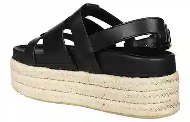 Burberry Leather Buckle Sandals Black