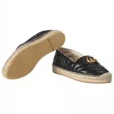 Gucci Logo Fisherman Flats Black