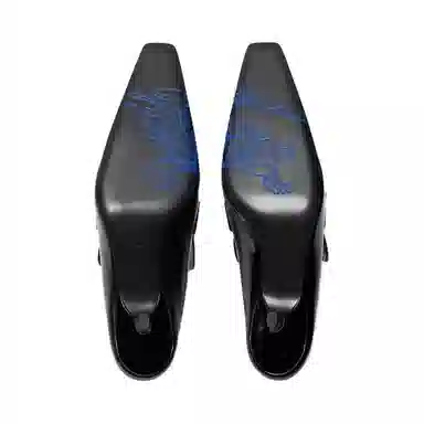 Burberry Patent Leather Square Toe Mules 5cm Black