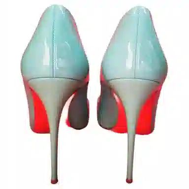 CL Platinum Kate Patent Pointed Toe 12cm Heels Green