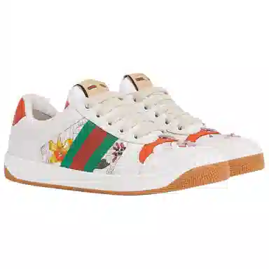 Gucci Screener Floral Low Top Sneakers White