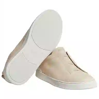 Zegna Triple Stitch Low Top Sneakers Light Beige
