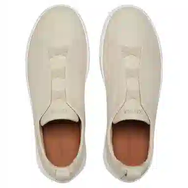 Zegna Triple Stitch Low Top Sneakers Light Beige