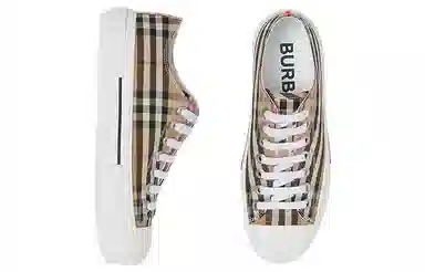 Burberry Vintage Canvas Check Low Sneakers Brown