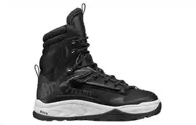 DIOR Snow Leather Lace-Up Boots Black