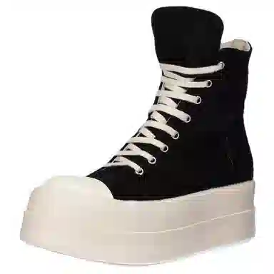 Rick Owens DRKSHDW Suede Platform Zip High Top Sneakers Black