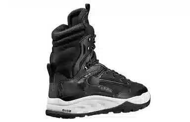 DIOR Snow Leather Lace-Up Boots Black