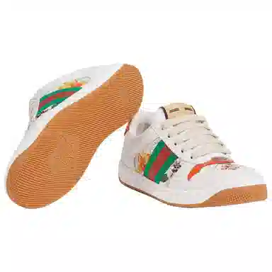 Gucci Screener Floral Low Top Sneakers White