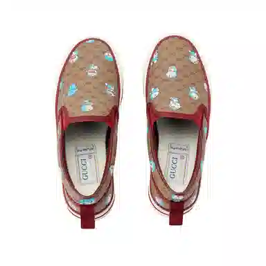 GUCCI GG Supreme Low Top Sneakers Brown Red