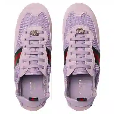 GUCCI Shift Suede Low Top Sneakers Purple