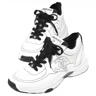 CHANEL Canvas Low Top Sneakers White