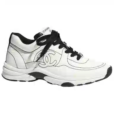 CHANEL Canvas Low Top Sneakers White