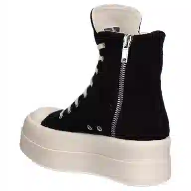Rick Owens DRKSHDW Suede Platform Zip High Top Sneakers Black