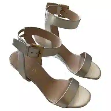 DIOR Open Toe Buckle Sandals Platinum
