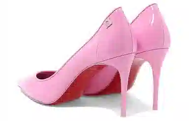 CL Platinum Soft Leather Layered Pink Heels