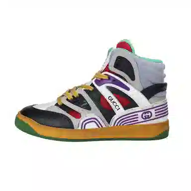 Gucci Basket High Top Black White Yellow