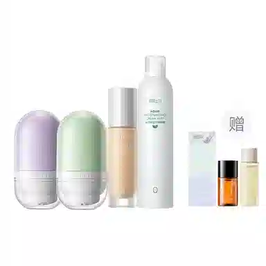 柳丝木 妆前打底 彩妆套装 奶油肌提亮肤色遮瑕 变色隔离霜+卸妆油+补水喷雾