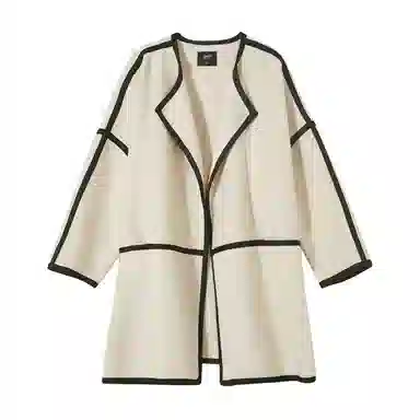 【dme】 气质撞色翻领中长款双面呢长袖大衣 女款