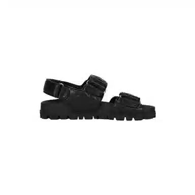 Miu Miu Leather Open Toe Sandals Black