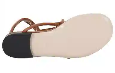 Fendi Leather Buckle Platform Sandals Brown